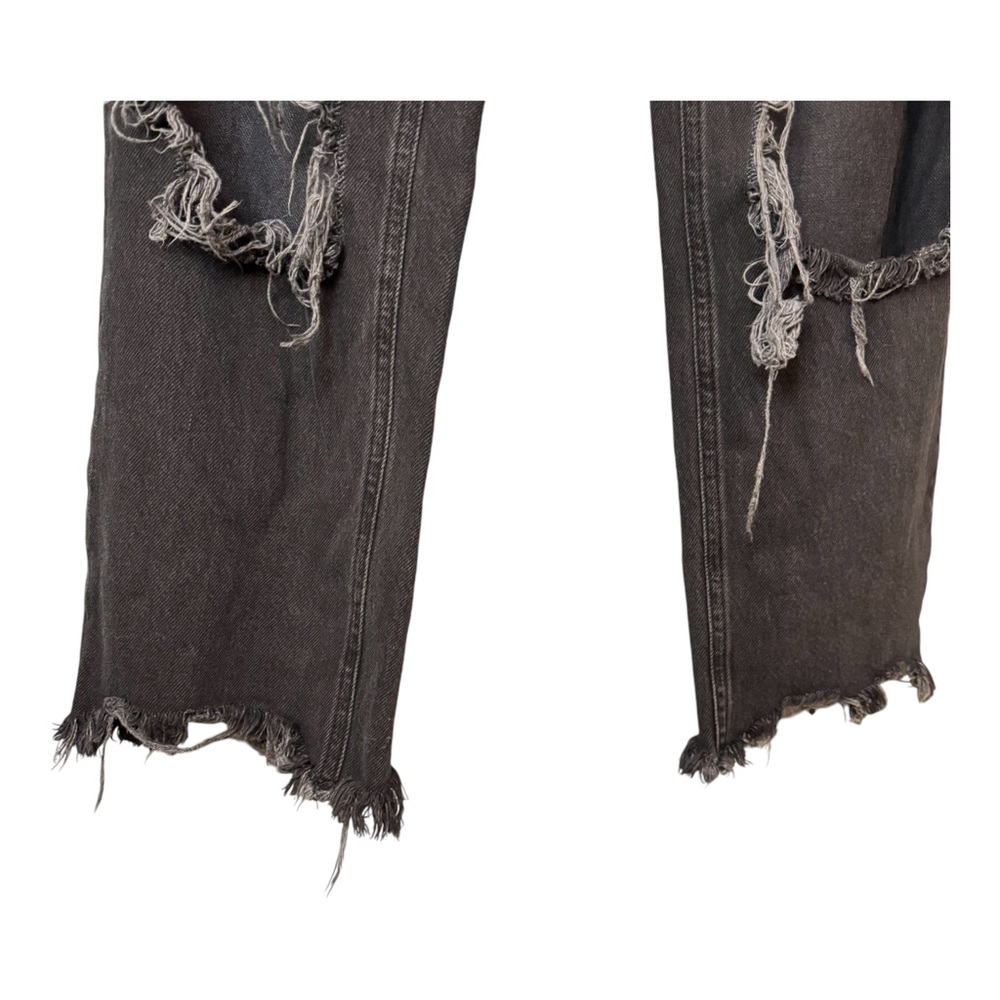 Free People We the Free Distressed Black Maggie Jeans. Button Fly. Size 27 - Picture 8 of 15